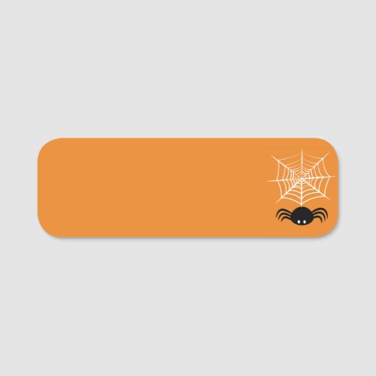 Halloween Spinnenweb Naamplaatje (Voorkant)