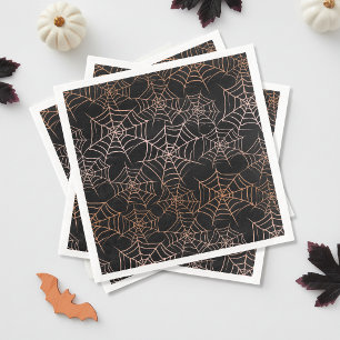 Halloween Spinnenweb Patroon Oranje Zwart ID1328 Servet