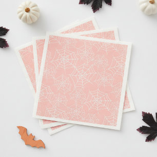 Halloween Spinnenweb Patroon Roze Wit ID1328 Servet