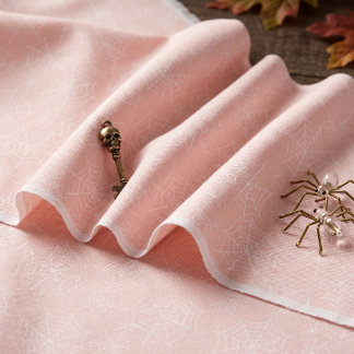 Halloween Spinnenweb Patroon Roze Wit ID1328 Stof