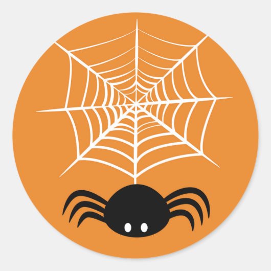 Halloween Spinnenweb Ronde Sticker (Voorkant)