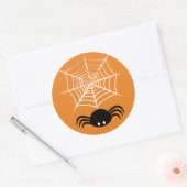 Halloween Spinnenweb Ronde Sticker (Envelop)