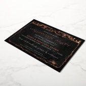 Halloween Spinnenweb Roze Goud Folie Uitnodiging (Gedraaid)