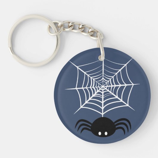 Halloween Spinnenweb  Sleutelhanger (Voorkant)