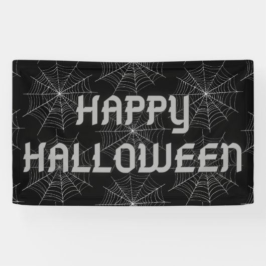 Halloween Spinnenweb Spandoek (Horizontaal)
