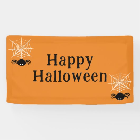 Halloween Spinnenweb Spandoek (Horizontaal)