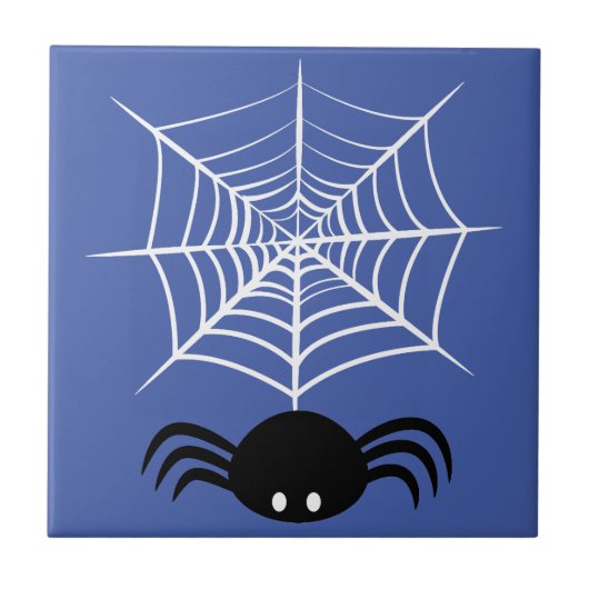 Halloween Spinnenweb Tegeltje (Voorkant)