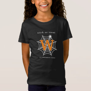 Halloween Spinnenweb Trick or Treat Monogram T-shirt