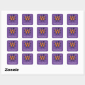 Halloween Spinnenweb Trick or Treat Monogram Vierkante Sticker (Vel)