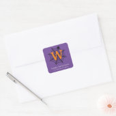 Halloween Spinnenweb Trick or Treat Monogram Vierkante Sticker (Envelop)