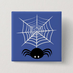 Halloween Spinnenweb Vierkante Button 5,1 Cm