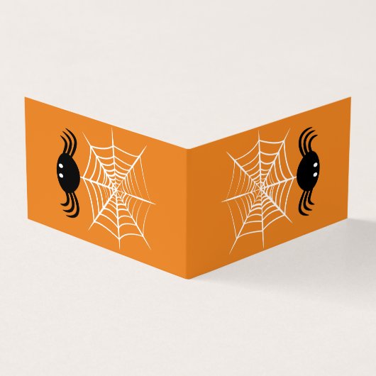Halloween Spinnenweb Visitekaartje (Buitenkant)