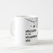 Halloween Spinnenweb Welkom Koffiemok (Voorkant links)