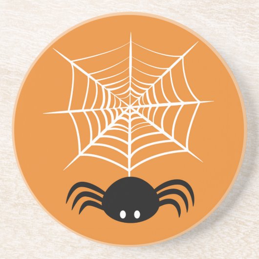 Halloween Spinnenweb  Zandsteen Onderzetter (Voorkant)