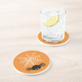 Halloween Spinnenweb  Zandsteen Onderzetter (Zijkant)