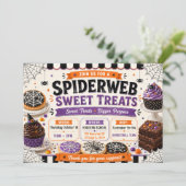 Halloween Spinnenweb Zoete Traktaties Kaart (Staand voorkant)