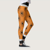 Halloween spinnenweb zwart en sinaasappel leggings (Rechts)
