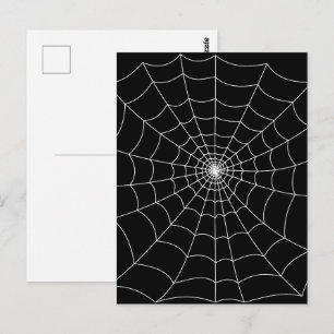 Halloween spinnenweb zwart en wit gotisch patroon briefkaart