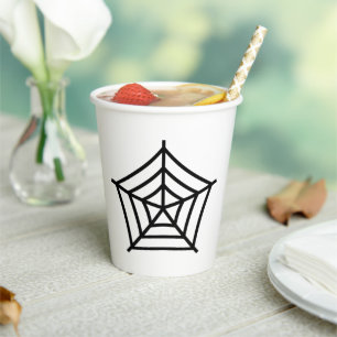 Halloween spinnenweb zwart & wit spooky papieren bekers
