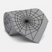 Halloween Spinnenwebben Grijze Kraag Stropdas (Opgerold)