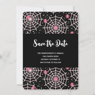 Halloween Spinnenwebben & Spinnen Patroon Save The Date