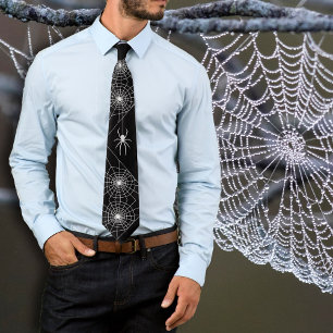 Halloween Spinnenwebben Zwarte Halseband Stropdas