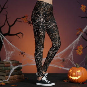 Halloween Spinneweb Patroon Oranje Zwart ID1328 Leggings