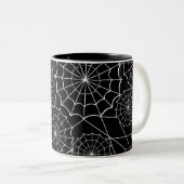halloween spinrag tweekleurige koffiemok (Voorkant rechts)