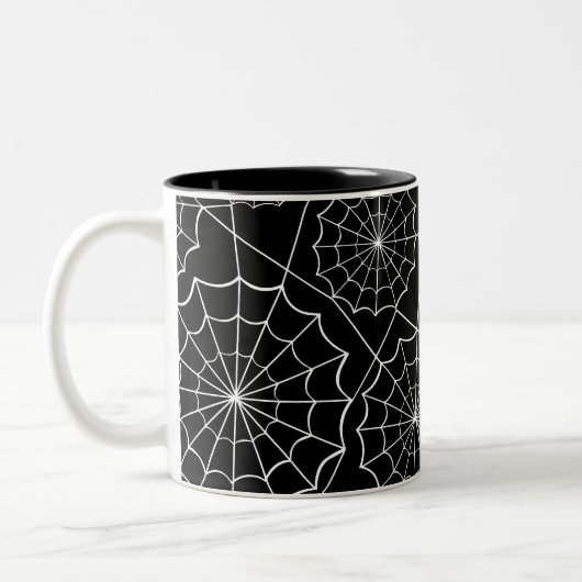 halloween spinrag tweekleurige koffiemok (Links)