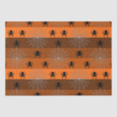 Halloween spinwebben met spinnen op sinaasappel tissuepapier (Voorkant)