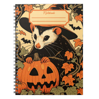 Halloween-spiraalnotitieboekje met opossum notitieboek