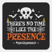 Halloween Spirit Skull Crossbones Grappige Hallowe Vierkante Sticker (Voorkant)