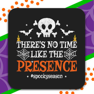 Halloween Spirit Skull Crossbones Grappige Hallowe Vierkante Sticker