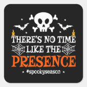 Halloween Spirit Skull Crossbones Grappige Hallowe Vierkante Sticker (Voorkant)