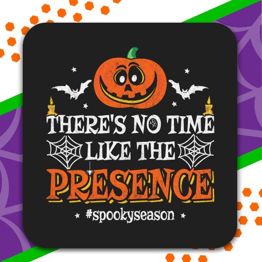 Halloween Spirit Spooky Pompoen Grappig Halloween Vierkante Sticker