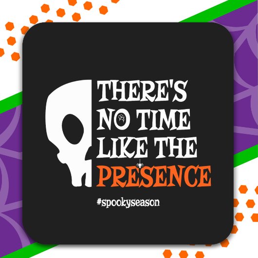 Halloween Spirit Spooky Skull Funny Halloween Vierkante Sticker