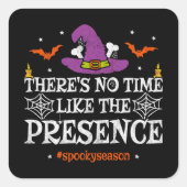 Halloween Spirit Spooky Witch Pet Funny Halloween Vierkante Sticker (Voorkant)