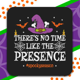 Halloween Spirit Spooky Witch Pet Funny Halloween Vierkante Sticker