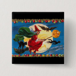 Halloween Spirit Witch Button