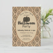 Halloween Spirits Party  Damask Kaart (Staand voorkant)