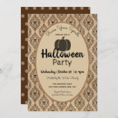 Halloween Spirits Party  Damask Kaart (Voorkant / Achterkant)