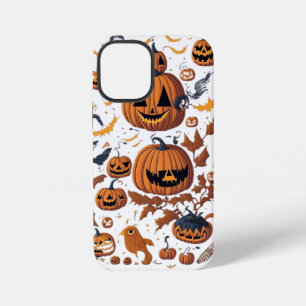 Halloween Spirits Schattigee Ghost & Pumpkin Pho iPhone 12 Mini Hoesje
