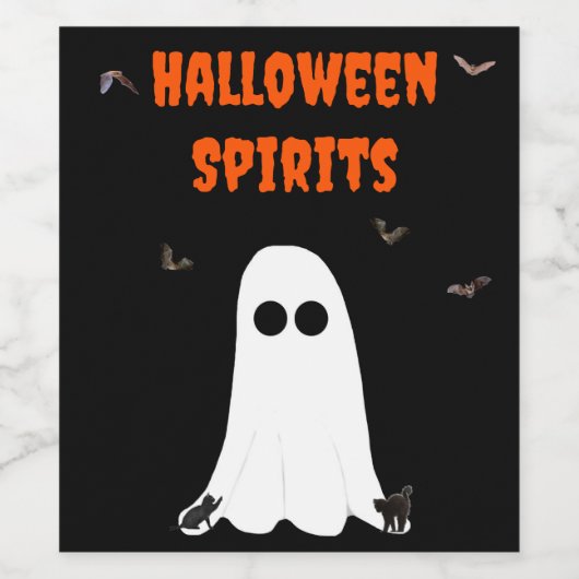 Halloween Spirits Wijnfles Etiket (Set van 6) (Enkel label)