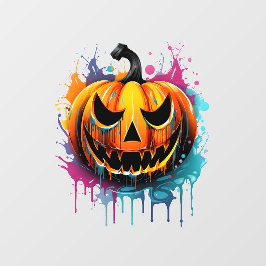 Halloween splash kleur pompoen raamsticker (Vel)