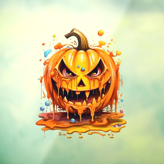 Halloween splash kleur pompoen raamsticker (Vel 3)