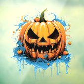 Halloween splash kleur pompoen raamsticker (Vel 3)