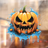 Halloween splash kleur pompoen raamsticker (Vel 2)