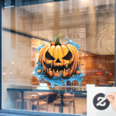 Halloween splash kleur pompoen raamsticker (Cafe Raam)