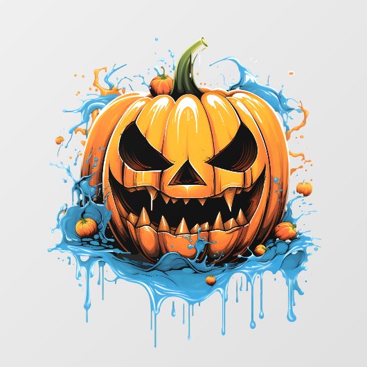 Halloween splash kleur pompoen raamsticker (Vel)