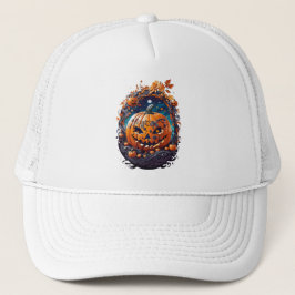 Halloween splash kleur pompoen trucker pet
